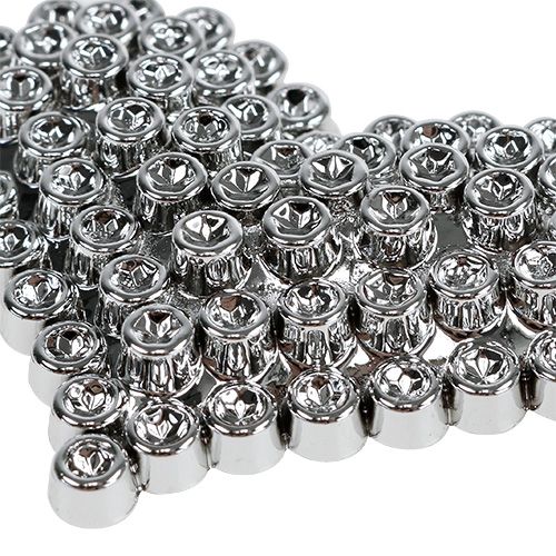 Floristik24 Corazón 6,5cm plata con pegamento dot 12pcs