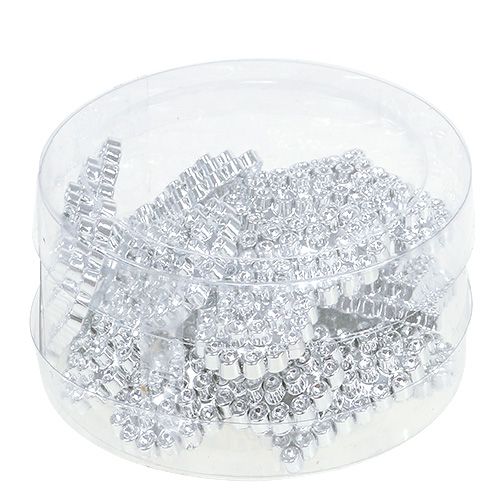 Floristik24 Corazón 6,5cm plata con pegamento dot 12pcs