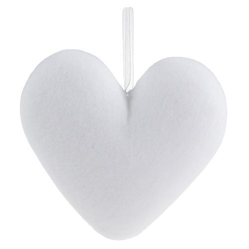 Floristik24 Corazón se reúne para colgar 15cm blanco 4pcs