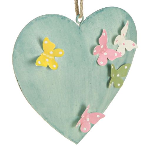 Artículo Colgantes decorativos de corazón con mariposas para decoración primaveral, 10,5 cm, 3 piezas