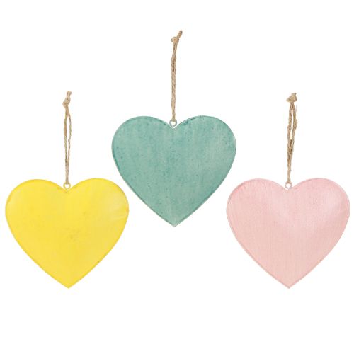 Artículo Colgantes decorativos de corazón con mariposas para decoración primaveral, 10,5 cm, 3 piezas
