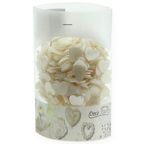 Floristik24 Decoración para controlar Mini crema para el corazón 1.3cm 300pcs