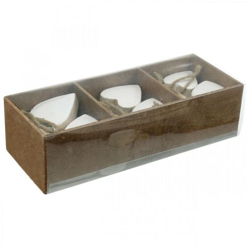 Floristik24 Corazones de madera, decoración para colgar, San Valentín natural, blanco Al. 5,5 cm 18 piezas