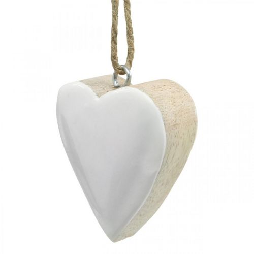 Floristik24 Corazones de madera, decoración para colgar, San Valentín natural, blanco Al. 5,5 cm 18 piezas