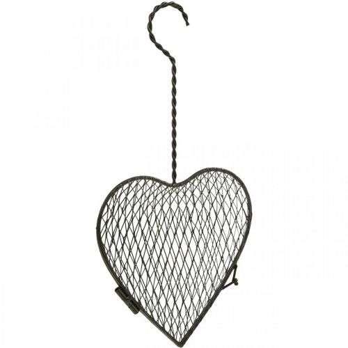 Floristik24 Corazón de metal, corazón de alambre, corazón de cesta Marrón H16.5cm L31cm