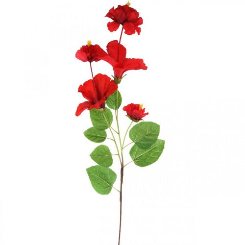 Floristik24 Flor artificial rama de hibisco rama decorativa roja hibisco H107cm