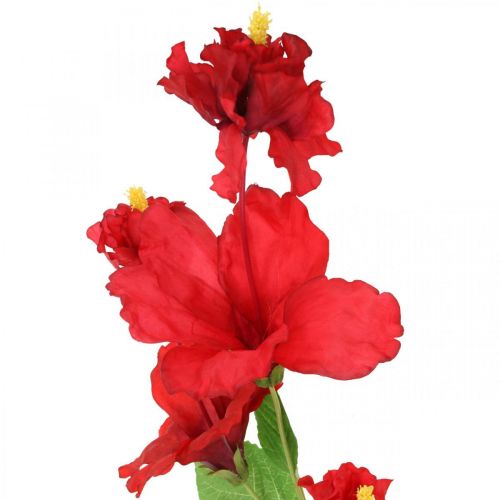 Artículo Flor artificial rama de hibisco rama decorativa roja hibisco H107cm