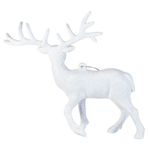 Artículo Decoración de ciervos en colgante navideño blanco Al. 13,5 cm 3 piezas