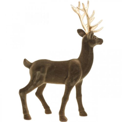 Artículo Ciervo decorativo figura decorativa reno decorativo flocado marrón Al.46cm