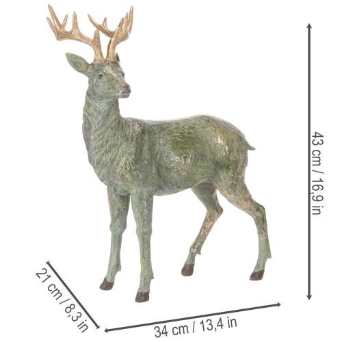 Figura decorativa de ciervo, de pie, detallada, 43 cm. | Floristik24.es