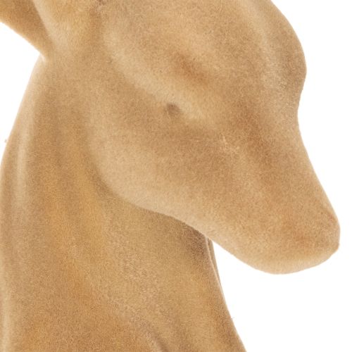 Figura decorativa de un ciervo recostado con astas, decoración flocada, 58 cm. | Floristik24.es