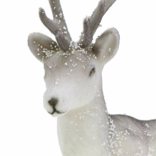 Artículo Deco ciervos flocados/nevados 27,5cm 2 piezas
