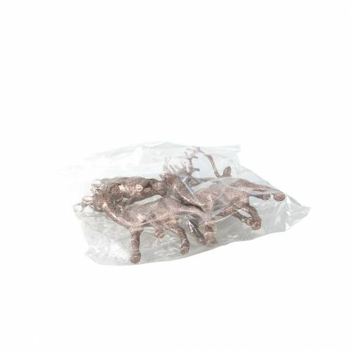 Floristik24 Ciervo decorativo purpurina cobre 14cm 4pcs
