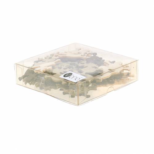 Floristik24 Decoración dispersa ciervo de madera blanco, marrón, natural 4cm 72 piezas