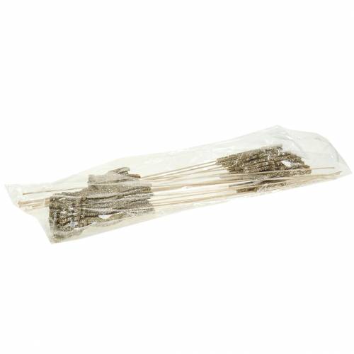 Artículo Plug decorativo ciervo purpurina dorado surtido 8/10cm 18 piezas