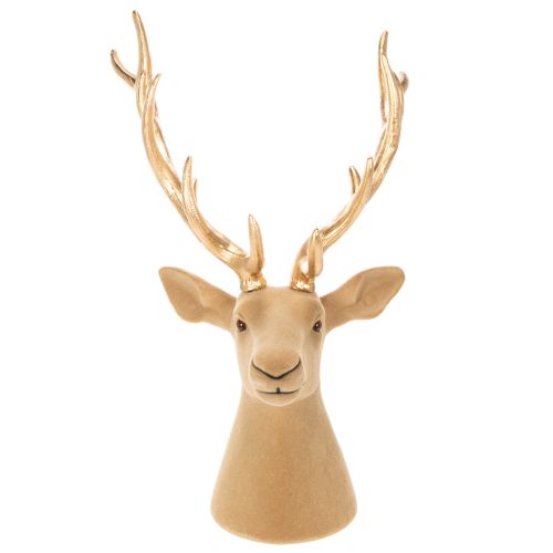 Escultura decorativa de cabeza de ciervo con grandes astas, 52 cm. | Floristik24.es