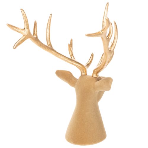Escultura decorativa de cabeza de ciervo con grandes astas, 52 cm. | Floristik24.es