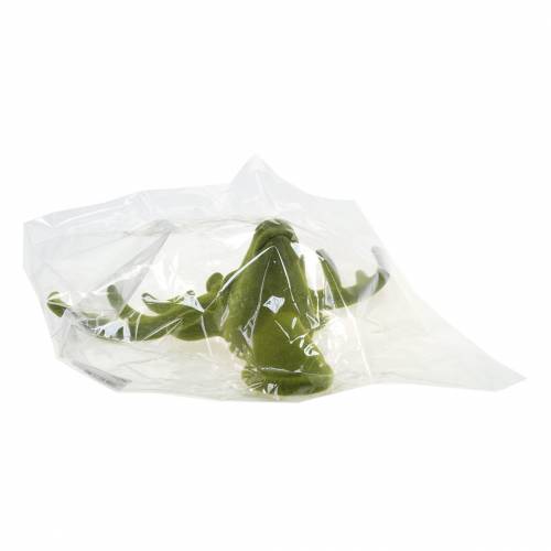 Floristik24 Cabeza de ciervo decorativa flocada verde musgo 30cm x 23cm