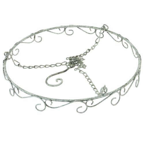 Artículo Decoración colgante anillo decorativo de metal blanco shabby chic Ø30cm H30cm