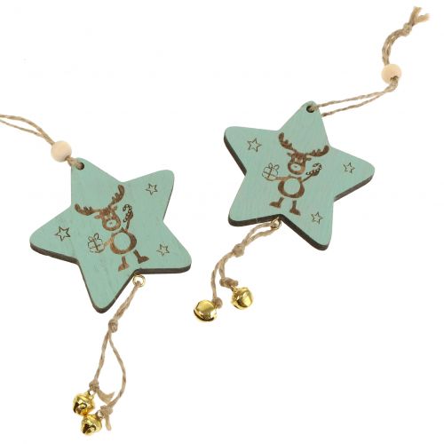 Floristik24 Percha Estrella Menta 7cm L20cm 12uds