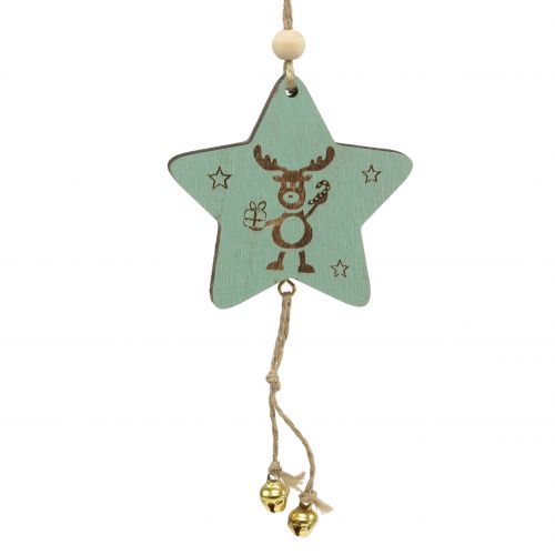 Artículo Colgante para árbol de Navidad Estrella Menta 7cm L20cm 12pzs