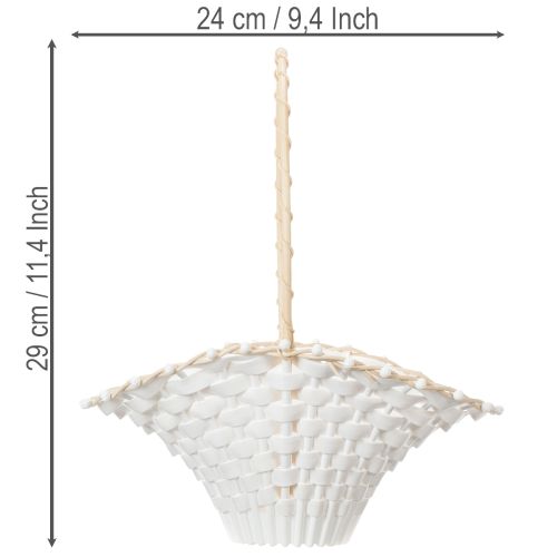 Cesta para niña de las flores de boda, 24 cm x 17 cm. | Floristik24.es