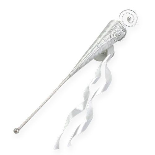 Floristik24 Bolso satinado blanco 40cm 3pcs