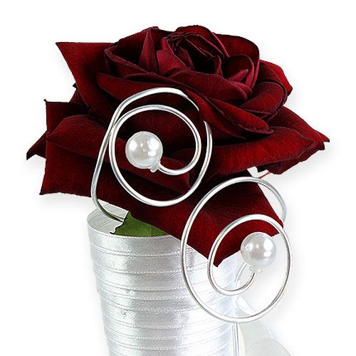 Floristik24 Bolso satinado blanco 40cm 3pcs