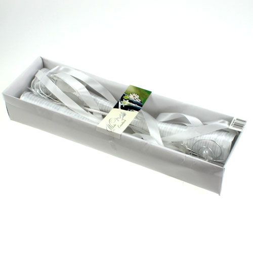 Floristik24 Bolso satinado blanco 40cm 3pcs