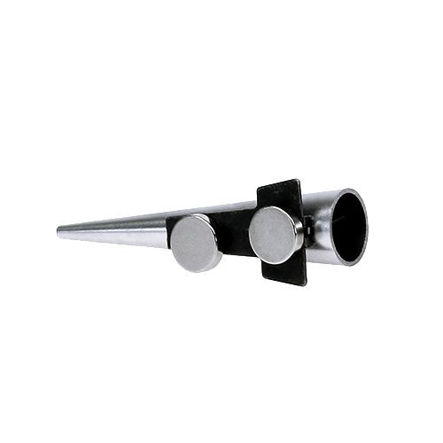 Floristik24 Alfiler de boda con imán, plata brillo 7cm