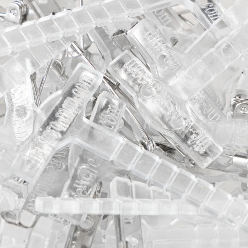 Artículo Pines de solapa de boda transparentes/plateados 5 cm 50 piezas