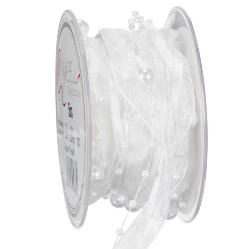 Floristik24 Cinta de boda blanca de 20 mm y 5 m