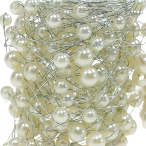 Artículo Decoración de boda, cadena decorativa de perlas, guirnalda con perlas, alambre decorativo 2,5 m 2 piezas