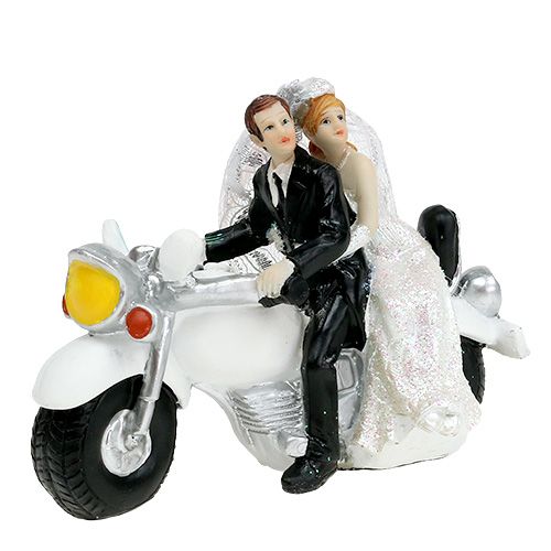 Floristik24 Figura de boda novios en moto 9 cm