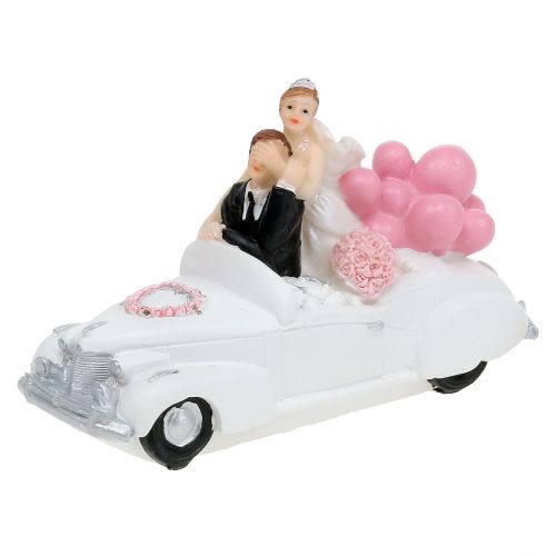 Floristik24 Figura de boda recién casados en el coche 16cm