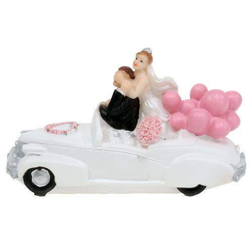 Floristik24 Figura de boda recién casados en el coche 16cm