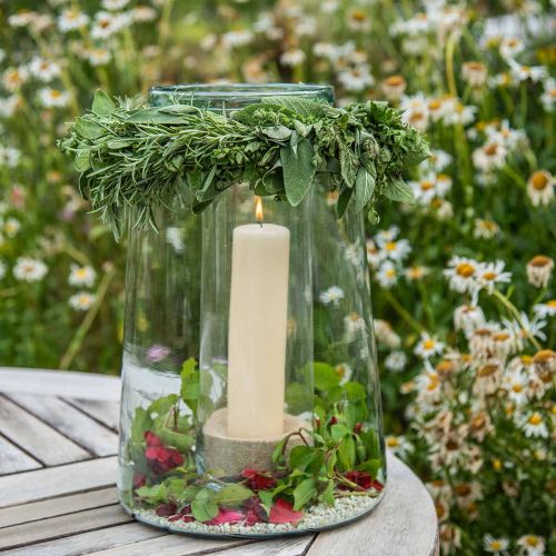 Jarrón alto de cristal florero decoración de cristal grande H37cm Ø23cm