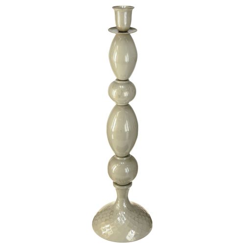 Portavelas alto de metal gris dorado 51cm