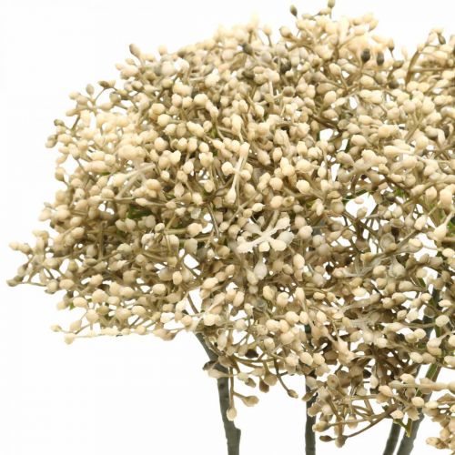 Artículo Rama de flor decorativa blanca crema de saúco artificial 52cm 4pcs