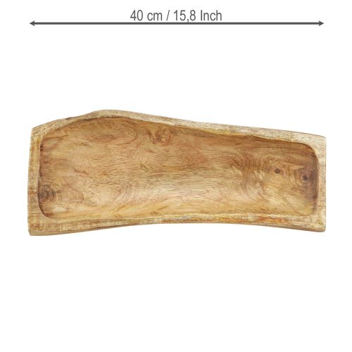 Artículo Decoración de madera con cuenco decorativo hueco de madera 40×13–16cm×6,5cm