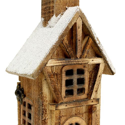 Floristik24 Iglesia de madera con iluminación LED natural, blanco 42cm