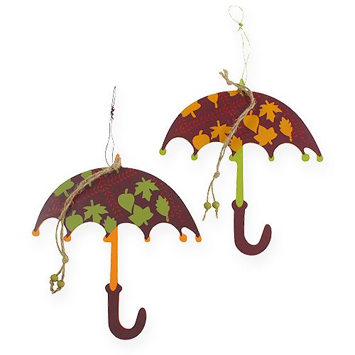 Floristik24 Paraguas de madera para colgar 18cm 6pcs
