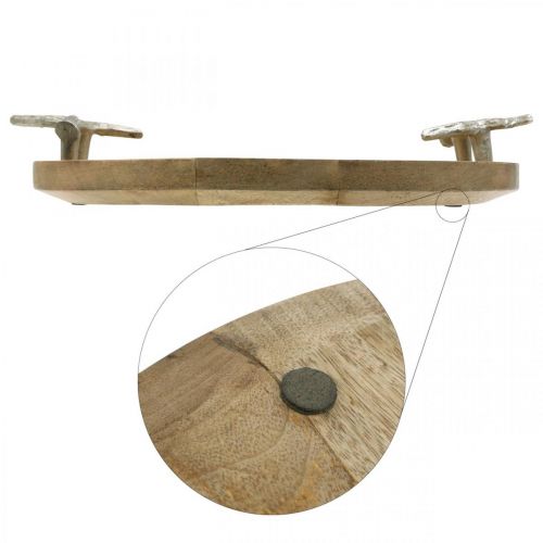 Floristik24 Bandeja de madera redonda con asa de asta bandeja decorativa rústica Ø39cm