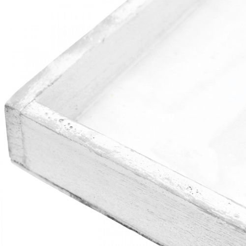 Floristik24 Bandeja decorativa bandeja de madera cuadrada blanca shabby chic 24,5×24,5cm