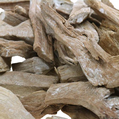Artículo Madera de raíz madera decorativa lavada blanca, natural 4-12cm 450g