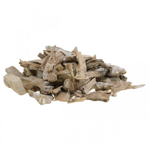 Floristik24 Madera de raíz madera decorativa lavada blanca, natural 4-12cm 450g