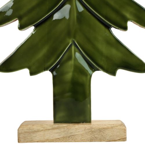 Floristik24 Árbol de Navidad decorativo de madera efecto brillo verde 23,5×5×60cm