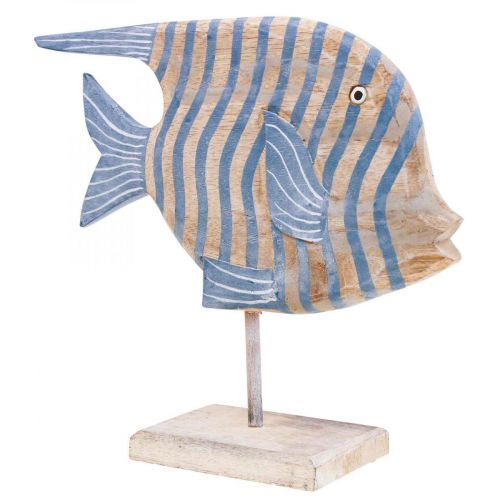 Floristik24 Pez decorativo de madera grande, pez decorativo rayado de pie Al. 30 cm