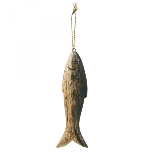 Artículo Decoración pez de madera grande, colgante pez madera 29,5cm