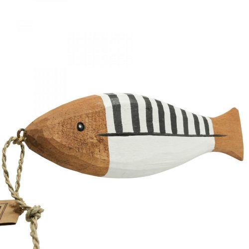 Floristik24 Decoración pez de madera grande, colgante pez madera 38cm